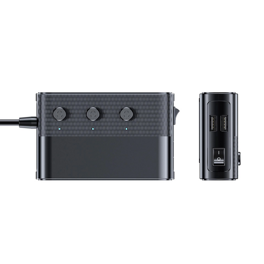 Auto-Ladegerät 3MK Power Splitter, 120W, 3A, 3 x USB-A - 1 x USB-C - 3 x Zigarettenanzünder-Verlängerung, Schwarz