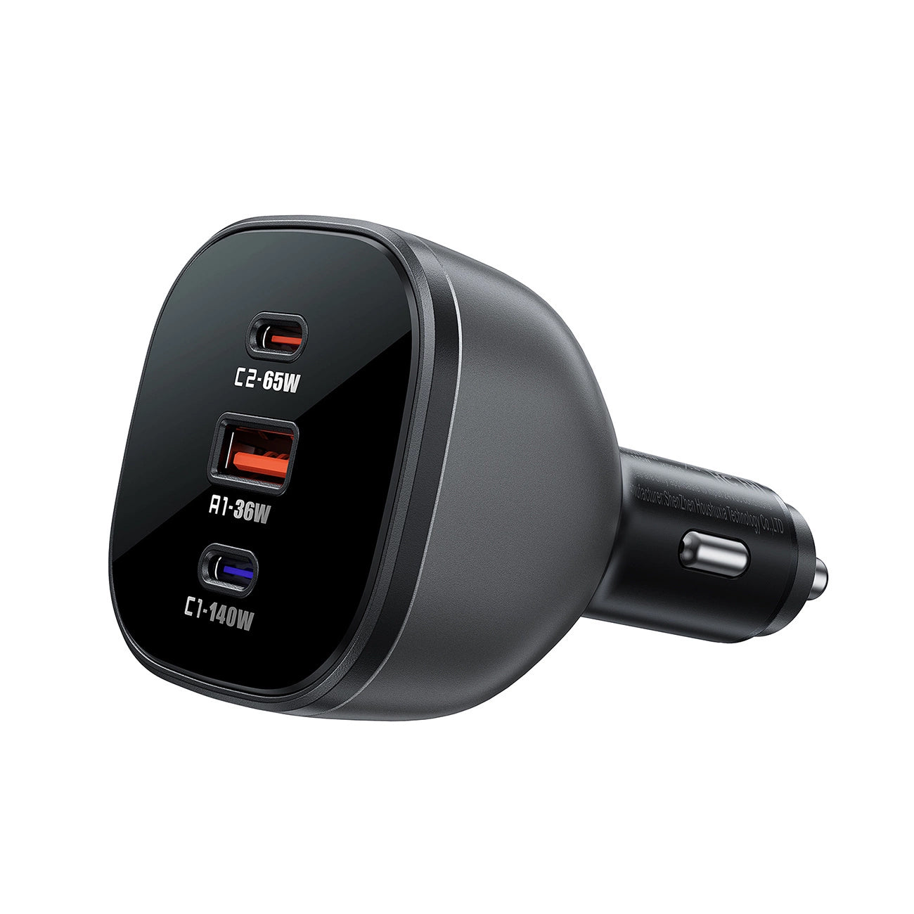 Acefast B14 Car Charger, 165W, 5A, 1 x USB-A - 2 x USB-C, Black