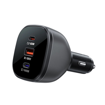 Acefast B14 Car Charger, 165W, 5A, 1 x USB-A - 2 x USB-C, Black