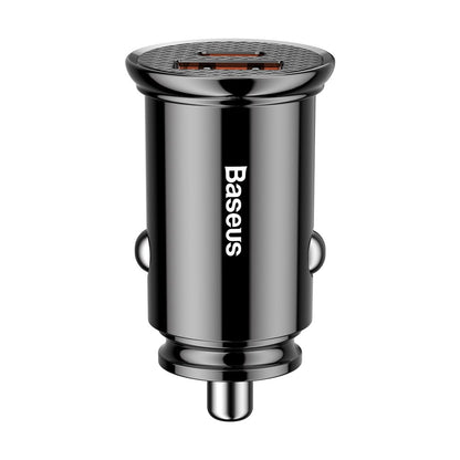 Baseus Autoladegerät, 30 W, 3 A, 1 x USB-A – 1 x USB-C, Schwarz CCALL-YS01