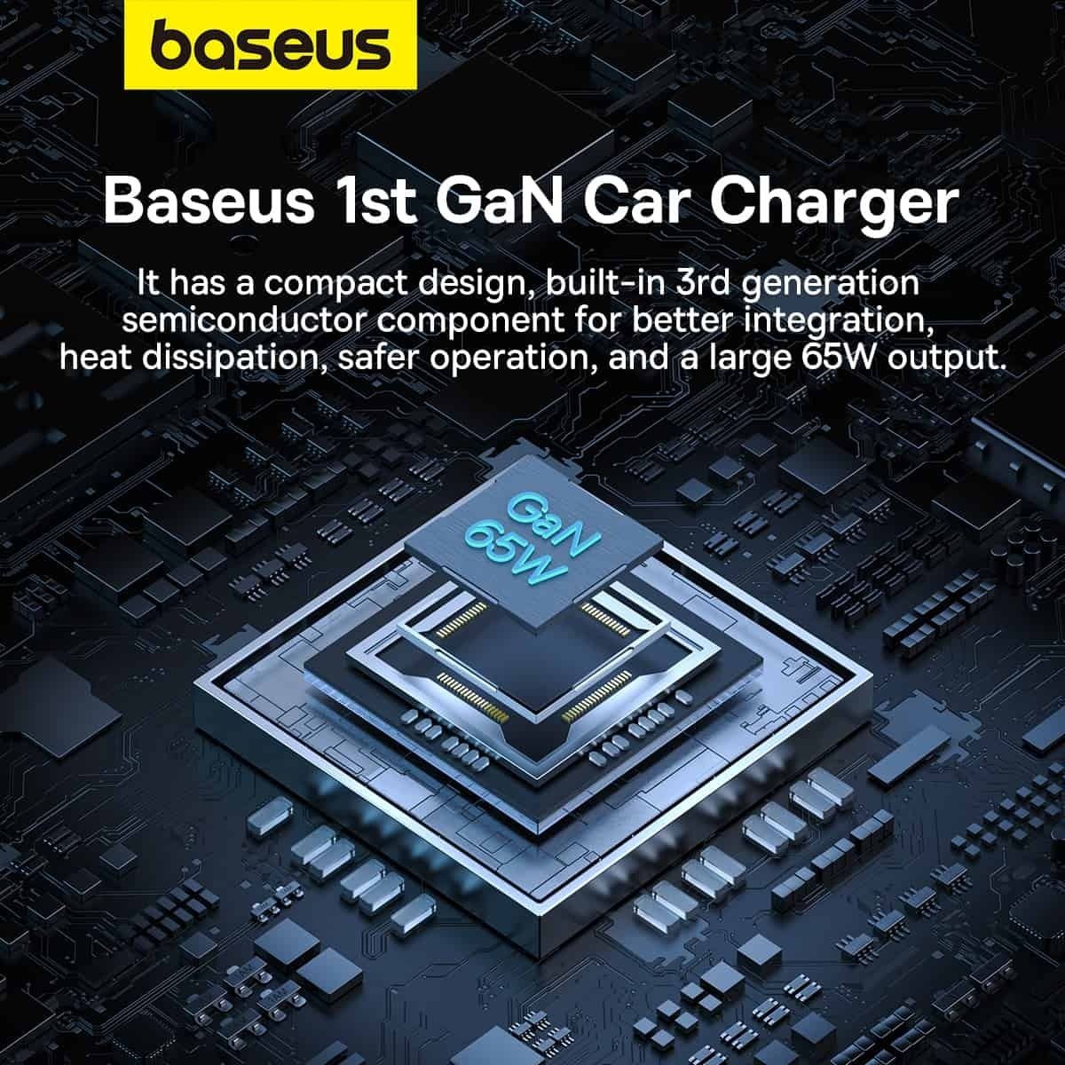 Auto-Ladegerät Baseus Golden Contactor Pro, 65W, 3A, 1 x USB-A - 2 x USB-C, Grau C00035202841-00