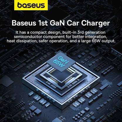Auto-Ladegerät Baseus Golden Contactor Pro, 65W, 3A, 1 x USB-A - 2 x USB-C, Grau C00035202841-00