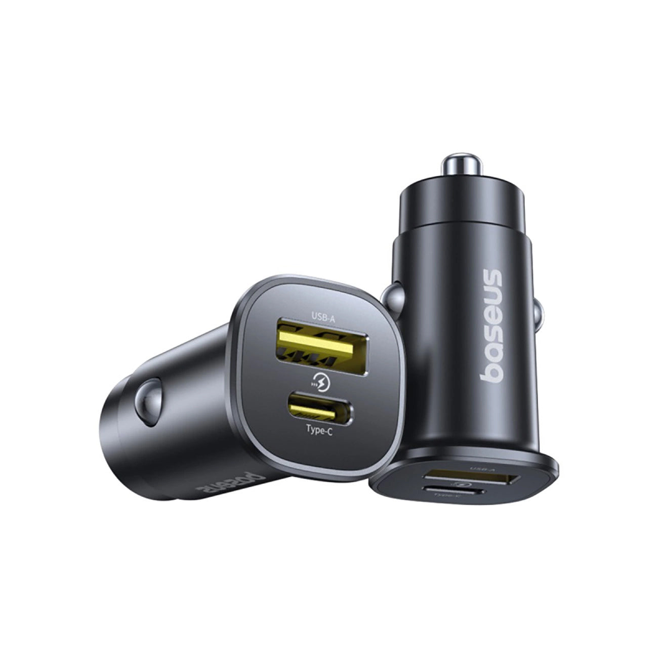 Baseus GoTrip Car Charger, 30W, 3A, 1 x USB-A - 1 x USB-C, Black