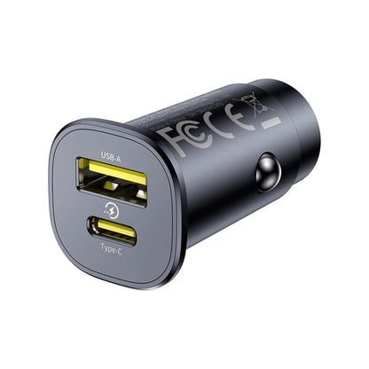 Baseus GoTrip Car Charger, 30W, 3A, 1 x USB-A - 1 x USB-C, Black