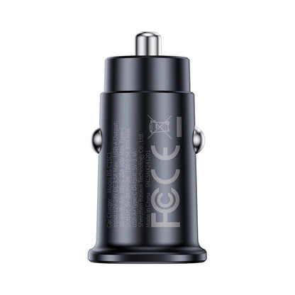 Baseus GoTrip Car Charger, 30W, 3A, 1 x USB-A - 1 x USB-C, Black