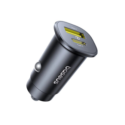 Baseus GoTrip Car Charger, 30W, 3A, 1 x USB-A - 1 x USB-C, Black