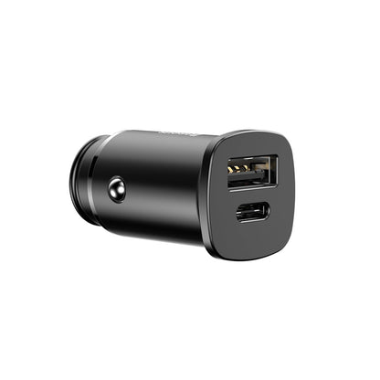 Baseus Square PPS Autoladegerät, 30 W, 5 A, 1 x USB-A – 1 x USB-C, Schwarz CCALL-AS01