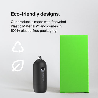 Belkin BoostCharge Auto-Ladegerät, 30W, 3A, 1 x USB-C, Schwarz CCA004btBK
