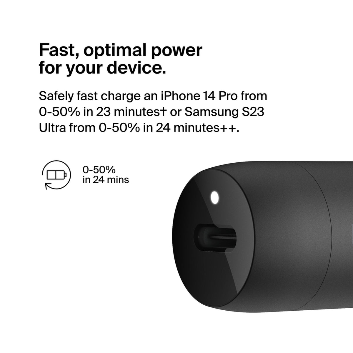 Belkin BoostCharge Auto-Ladegerät, 30W, 3A, 1 x USB-C, Schwarz CCA004btBK