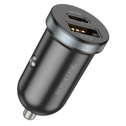 Borofone BZ22 Scenery Autoladegerät, 30 W, 3 A, 1 x USB-A – 1 x USB-C, Schwarz