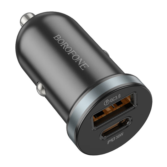 Borofone BZ22 Scenery Autoladegerät, 30 W, 3 A, 1 x USB-A – 1 x USB-C, Schwarz