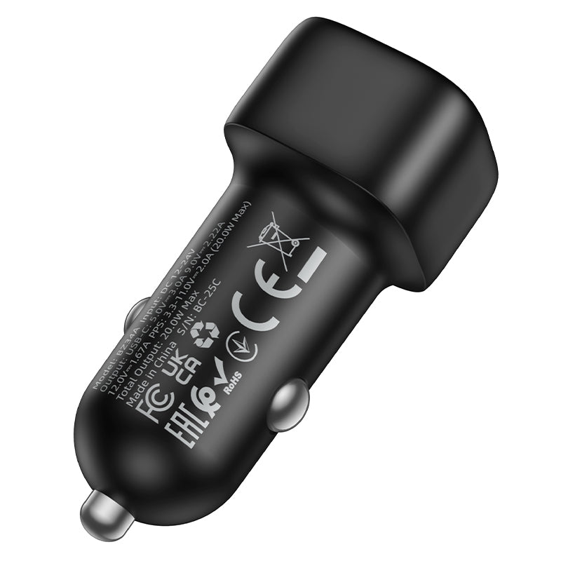 Auto-Ladegerät Borofone BZ34A Cloud, 20W, 3A, 1 x USB-C, Schwarz