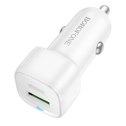 Auto-Ladegerät Borofone BZ34B Cloud, 20W, 3A, 1 x USB-A - 1 x USB-C, Weiß