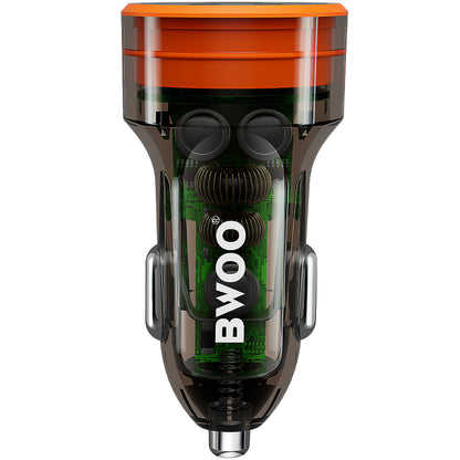 BWOO BO-CC85 Autoladegerät, 38 W, 3 A, 1 x USB-A – 1 x USB-C, Schwarz