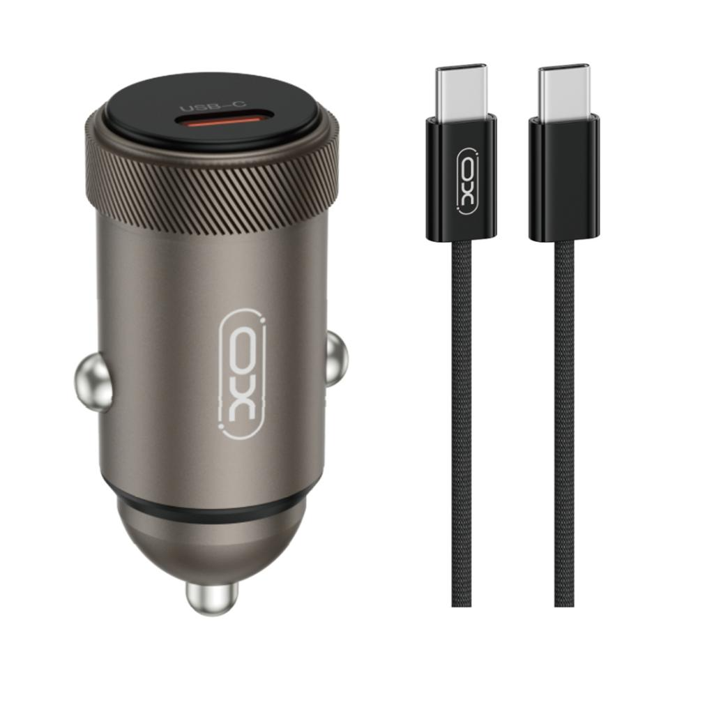 Auto-Ladegerät mit USB-C Kabel XO Design CC70, 30W, 3A, 1 x USB-C, Schwarz