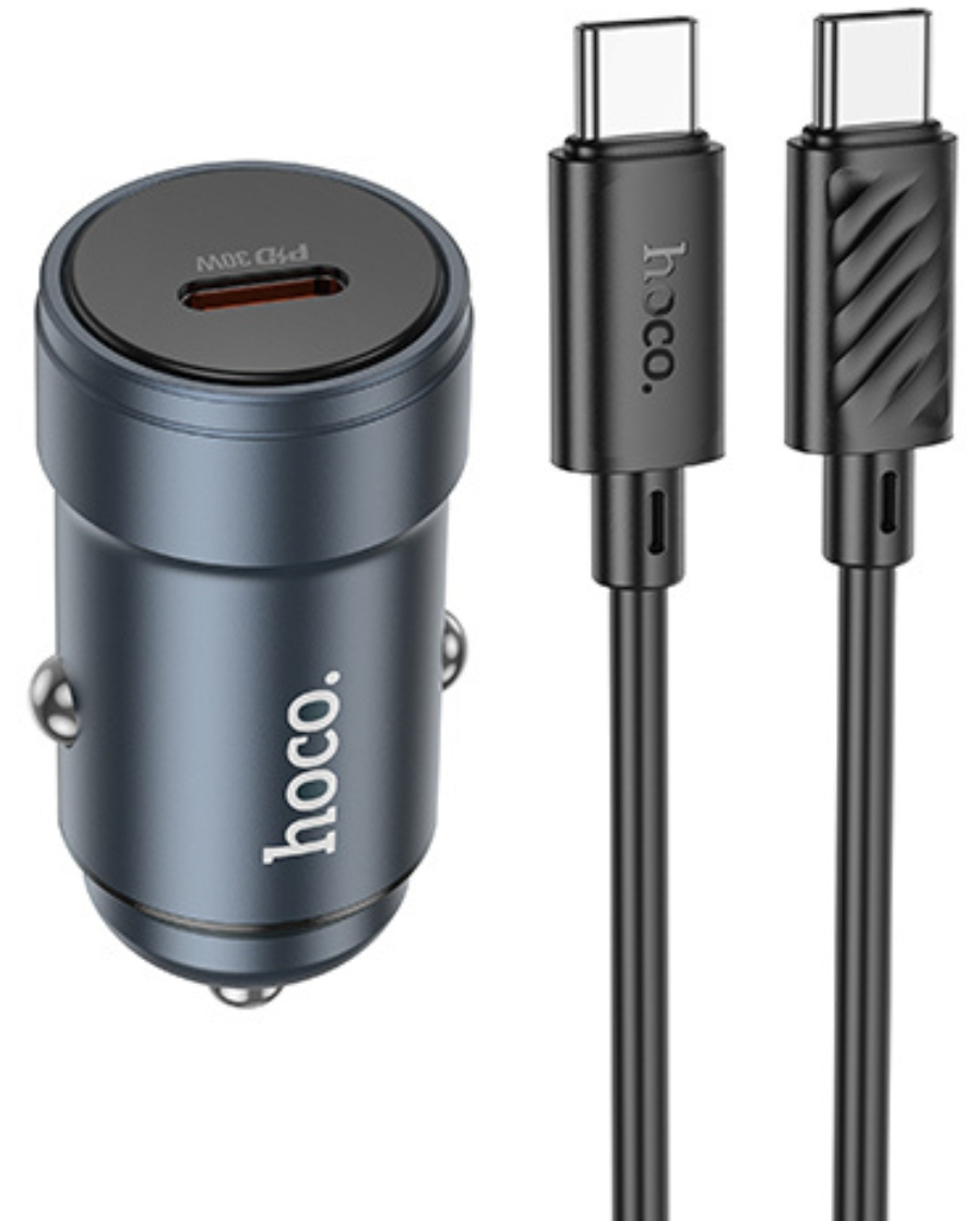Auto-Ladegerät mit USB-C-Kabel HOCO Z57, 30W, 3A, 1 x USB-C, Grau