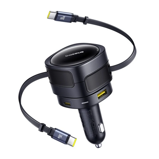 Car Charger With USB-C Cable Baseus Enjoyment Max, 90W, 3A, 1 x USB-A - 1 x USB-C, Black C00035507121-03