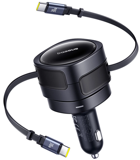 Car Charger With USB-C Cable Baseus Enjoyment Max, 60W, 3A, Black C00035507121-01
