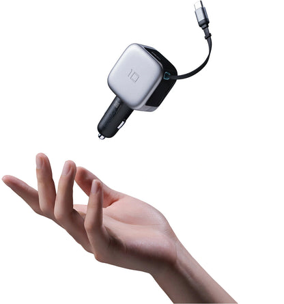 Auto-Ladegerät mit USB-C-Kabel Cuktech CC903P Display, 100W, 5A, 1 x USB-A - 1 x USB-C, Grau