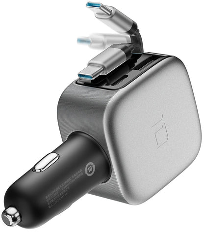 Auto-Ladegerät mit USB-C-Kabel Cuktech CC903P Display, 100W, 5A, 1 x USB-A - 1 x USB-C, Grau