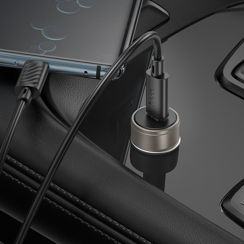 Auto-Ladegerät mit USB-C-Kabel HOCO Z57, 30W, 3A, 1 x USB-C, Grau