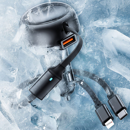 Car Charger with USB-C / Lightning Cable Yesido Y61, 53W, 3A, 1 x USB-A, Black