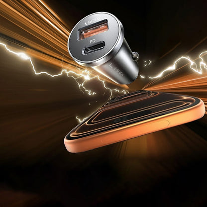 Auto-Ladegerät mit USB-C Kabel Lisen, 51W, 3A, 1 x USB-A - 1 x USB-C, Marineblau YL0223080047