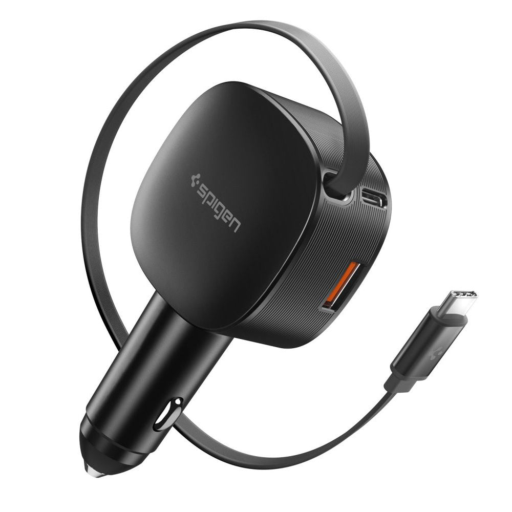 Auto-Ladegerät mit USB-C Kabel Spigen EV603BT Essential, 60W, 3A, 1 x USB-A - 1 x USB-C, Schwarz