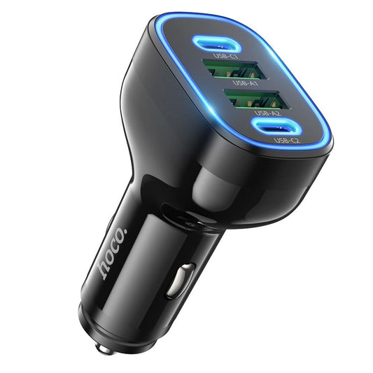 Autoladegerät HOCO Guide NZ11, 72W, 3A, 2 x USB-A - 2 x USB-C, Schwarz