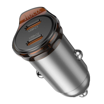 Auto-Ladegerät HOCO NZ16B, 45W, 3A, 2 x USB-C, Grau