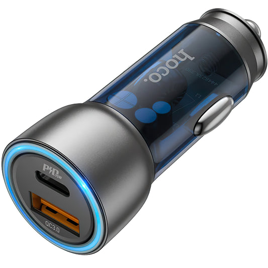 HOCO NZ8 Autoladegerät, 43 W, 3 A, 1 x USB-A – 1 x USB-C, Blau