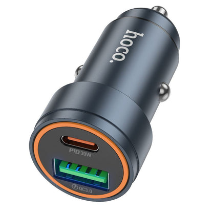 Auto-Ladegerät HOCO Z57A, 30W, 3A, 1 x USB-A - 1 x USB-C, Grau