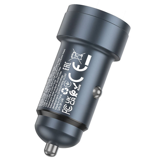 Auto-Ladegerät HOCO Z57A, 30W, 3A, 1 x USB-A - 1 x USB-C, Grau