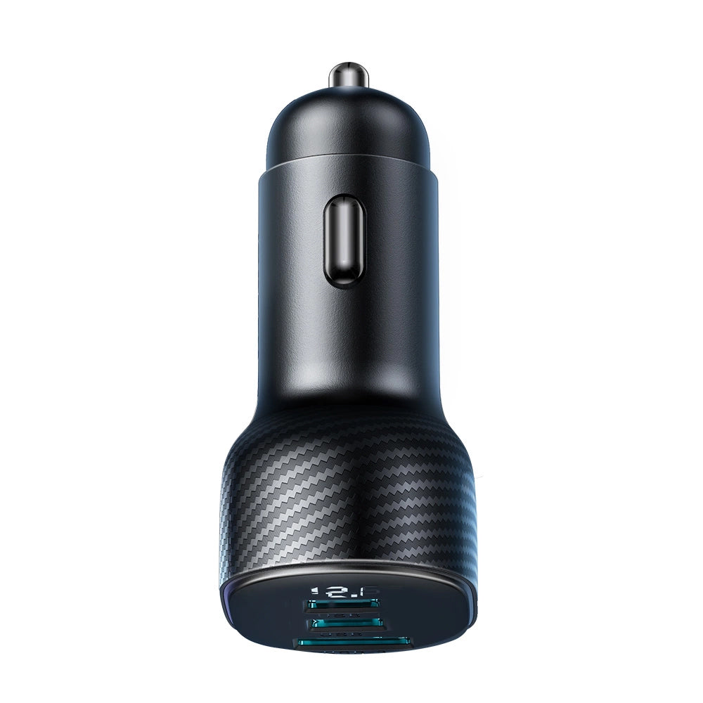 Auto-Ladegerät Joyroom JR-CCD04, 30W, 3A, 1 x USB-A - 2 x USB-C, Schwarz