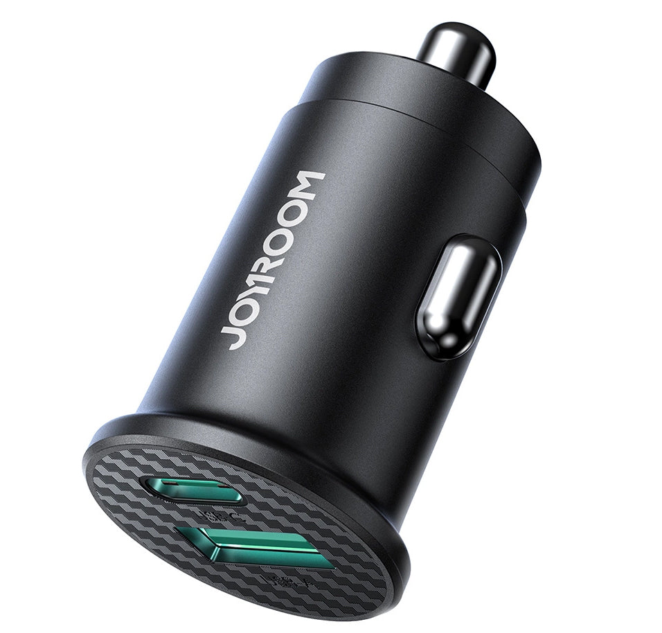 Auto-Ladegerät Joyroom JR-CCN16 Mini, 12W, 2.4A, 1 x USB-A - 1 x USB-C, Schwarz