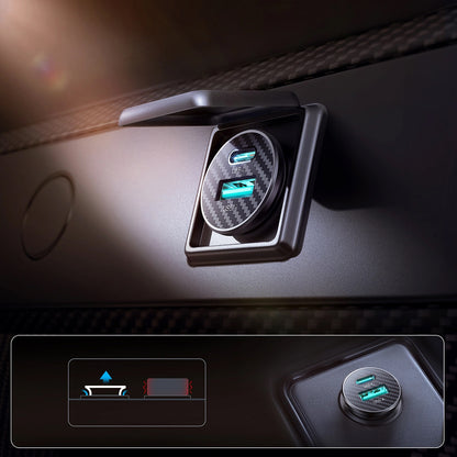 Auto-Ladegerät Joyroom JR-CCN16 Mini, 12W, 2.4A, 1 x USB-A - 1 x USB-C, Schwarz