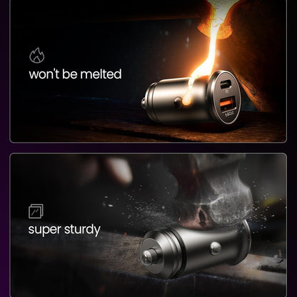 Auto-Ladegerät Lisen, 51W, 3A, 1 x USB-A - 1 x USB-C, Set 2 Stück, Schwarz YL0223080037