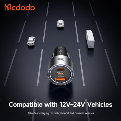 Auto-Ladegerät McDodo CC-3110 Gana, 90W, 3A, 1 x USB-A - 2 x USB-C, Schwarz