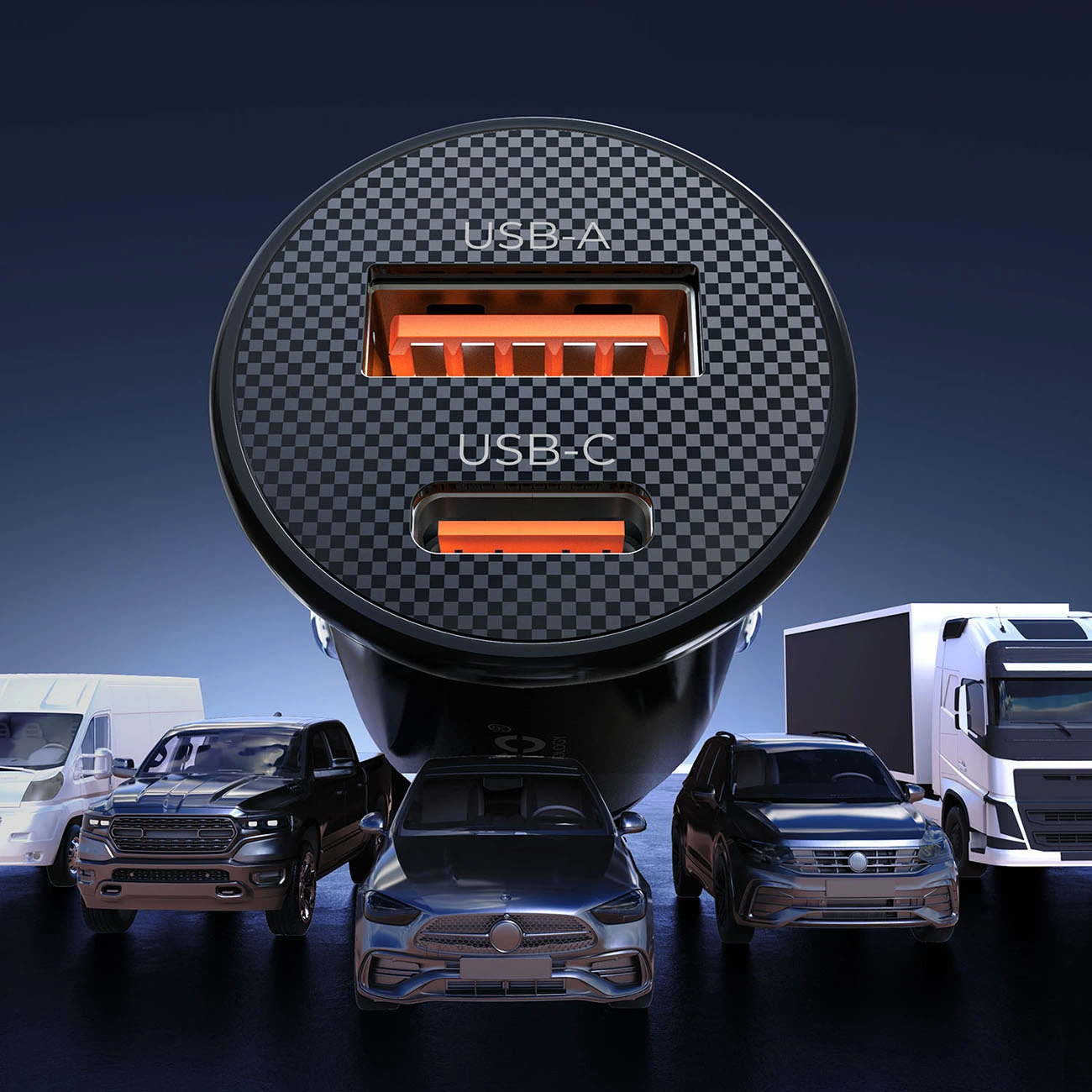 Orico PowerMini Auto-Ladegerät, 30W, 3A, 1 x USB-A - 1 x USB-C, Schwarz