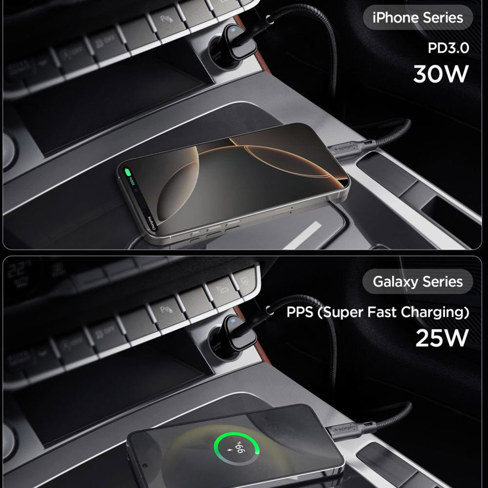 Auto-Ladegerät Spigen EV301 Essential, 30W, 3A, 1 x USB-C, Schwarz