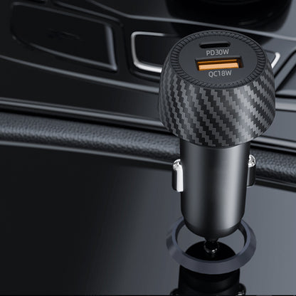 Auto-Ladegerät Techsuit C7 CarbonVolt, 48W, 3A, 1 x USB-A - 1 x USB-C, Schwarz