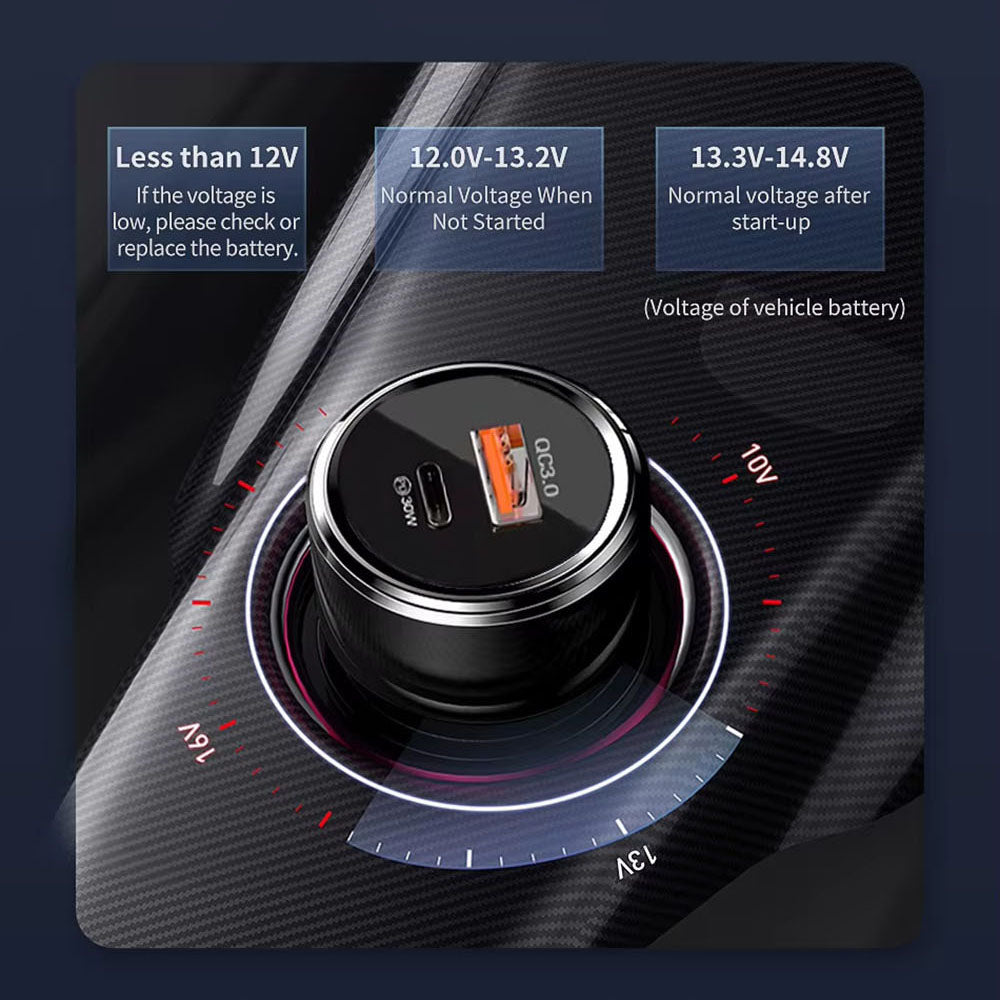 Auto-Ladegerät Techsuit TE-P31 Premium, 48W, 3A, 1 x USB-A - 1 x USB-C, Schwarz