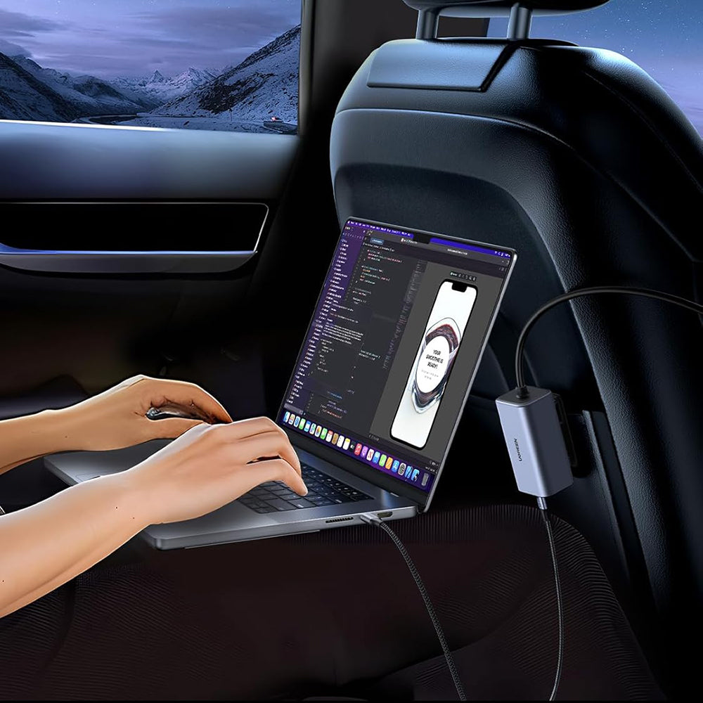 UGREEN EC706 Auto-Ladegerät, 150W, 5A, 1 x USB-A - 3 x USB-C, Schwarz