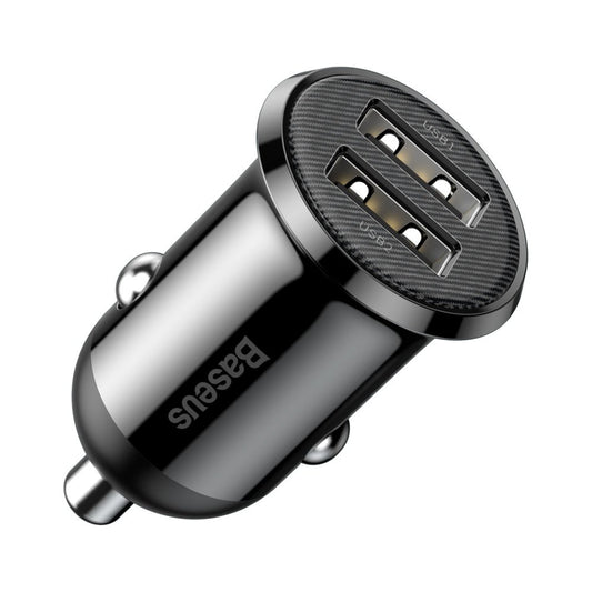 Autoladegerät Baseus Grain Pro, 24W, 2,4A, 2 x USB-A, Schwarz CCALLP-01