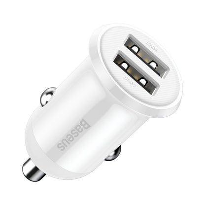 Baseus Grain Pro Autoladegerät, 24 W, 2,4 A, 2 x USB-A, Weiß CCALLP-02