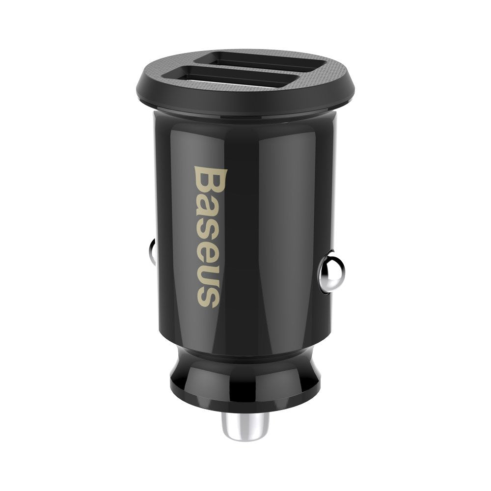 Baseus Grain Autoladegerät, 10 W, 2,4 A, 2 x USB-A, Schwarz CCALL-ML01