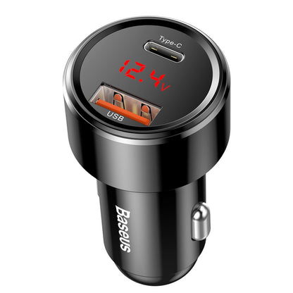 Autoladegerät der Baseus Magic Display-Serie, 45 W, 6 A, 1 x USB-A – 1 x USB-C, Schwarz CCMLC20C-01