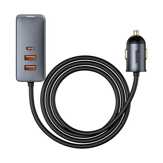 Baseus Share Together Autoladegerät, 120W, 3A, 3 x USB-A - 1 x USB-C, Grau CCBT-B0G