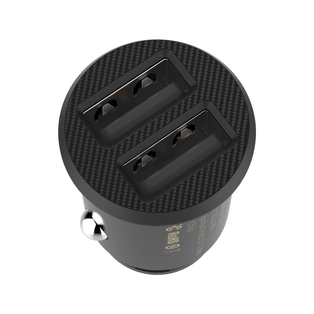 Baseus Grain Autoladegerät, 10 W, 2,4 A, 2 x USB-A, Schwarz CCALL-ML01