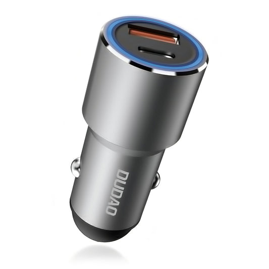 Auto-Ladegerät Dudao R4PQ, 22,5W, 3A, 1 x USB-A - 1 x USB-C, Grau